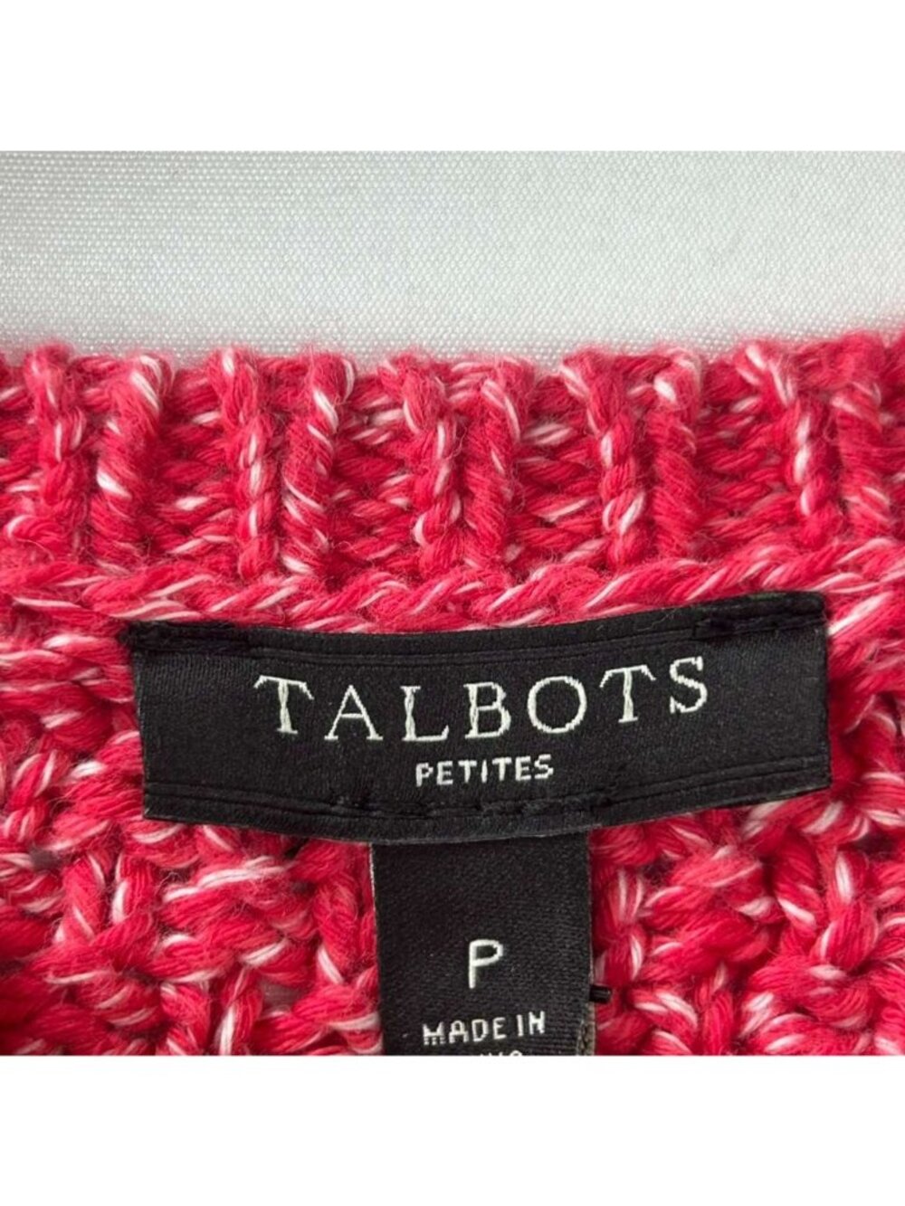 Talbots Womens Petites Sweater Hot Pink Side Zip Chunky Knit Pullover NWT - Picture 3 of 16